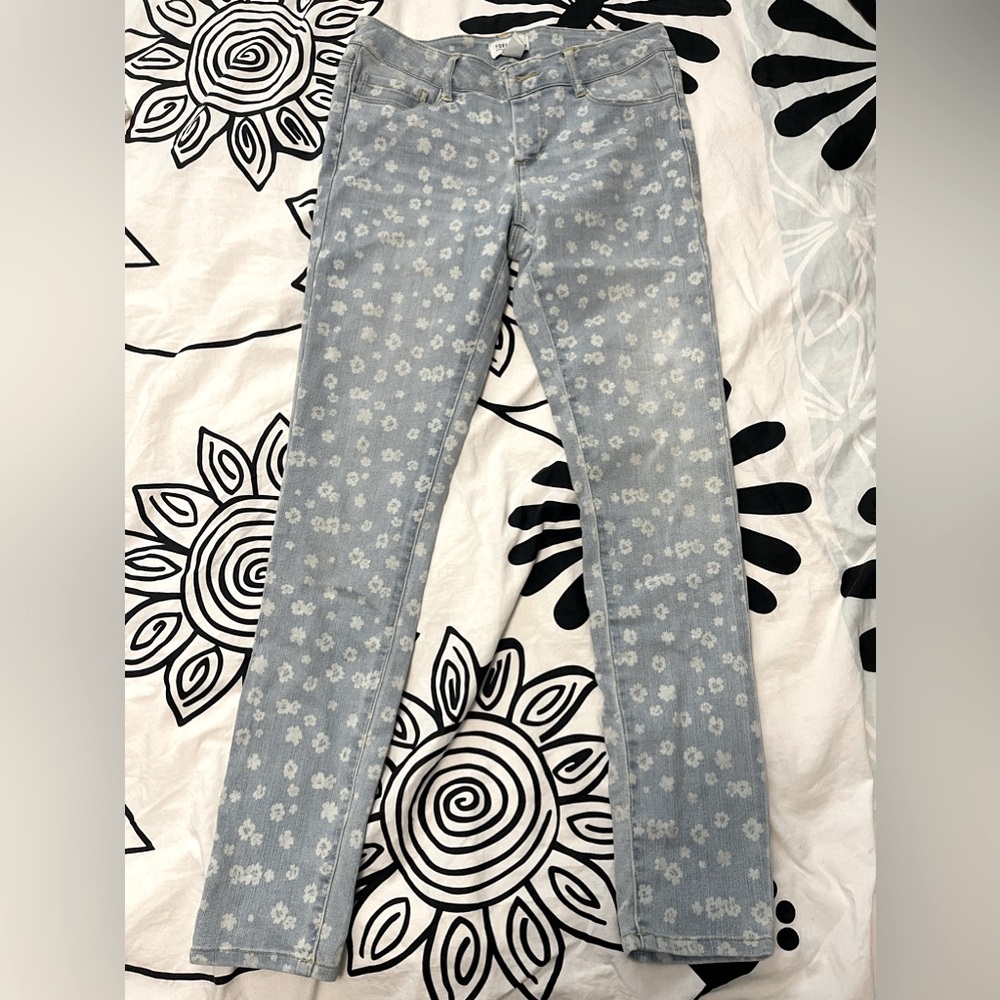 Forever 21 floral print jeans